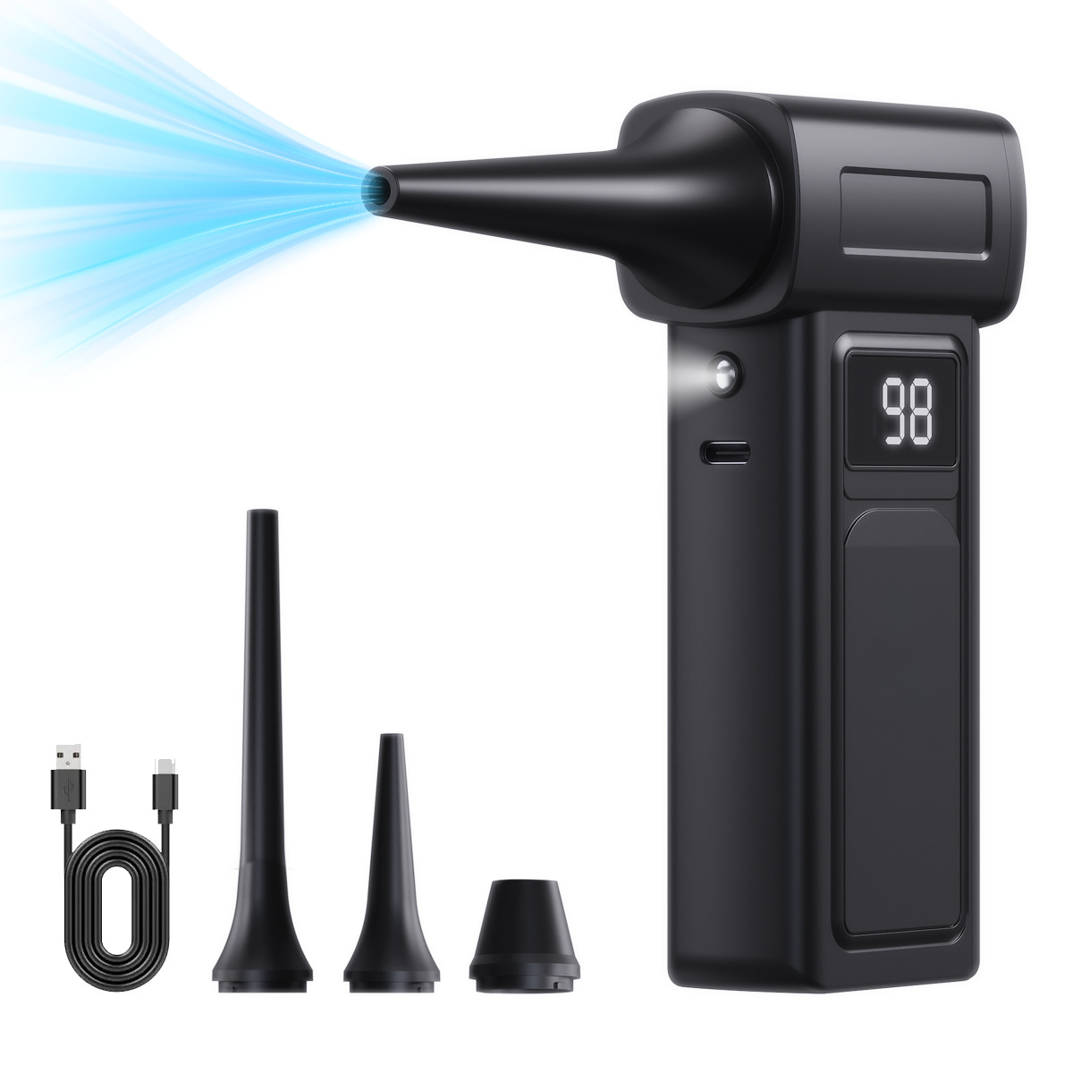 100000R/S Turbo Air Blaster Pro – Brushless Motor, 4 Gears, Car Vacuuming + Dusting + Water Blowing. Your Ultimate Portable High-Power Fan.