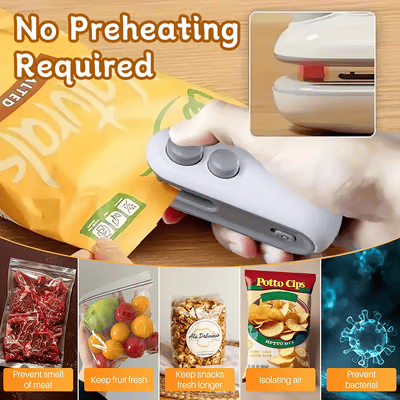 Only $5.99 Last Day Promotion!🎁-🔥Mini Bag Sealer with Cutter and Magnet