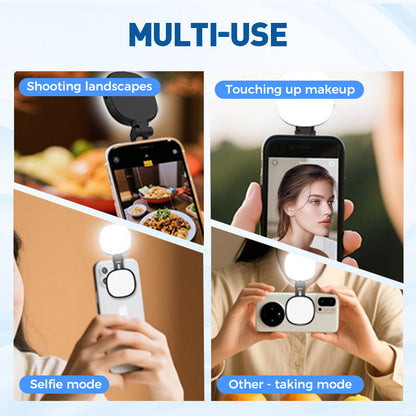 Support de téléphone 3-en-1, miroir et lumière magnétique pour selfie