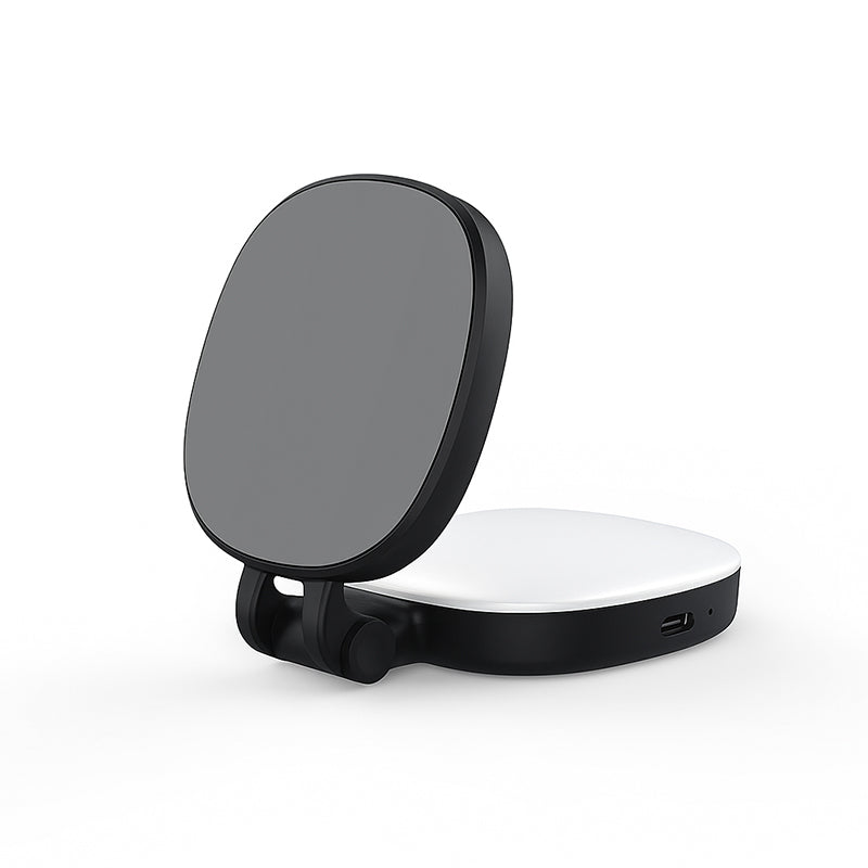 Support de téléphone 3-en-1, miroir et lumière magnétique pour selfie